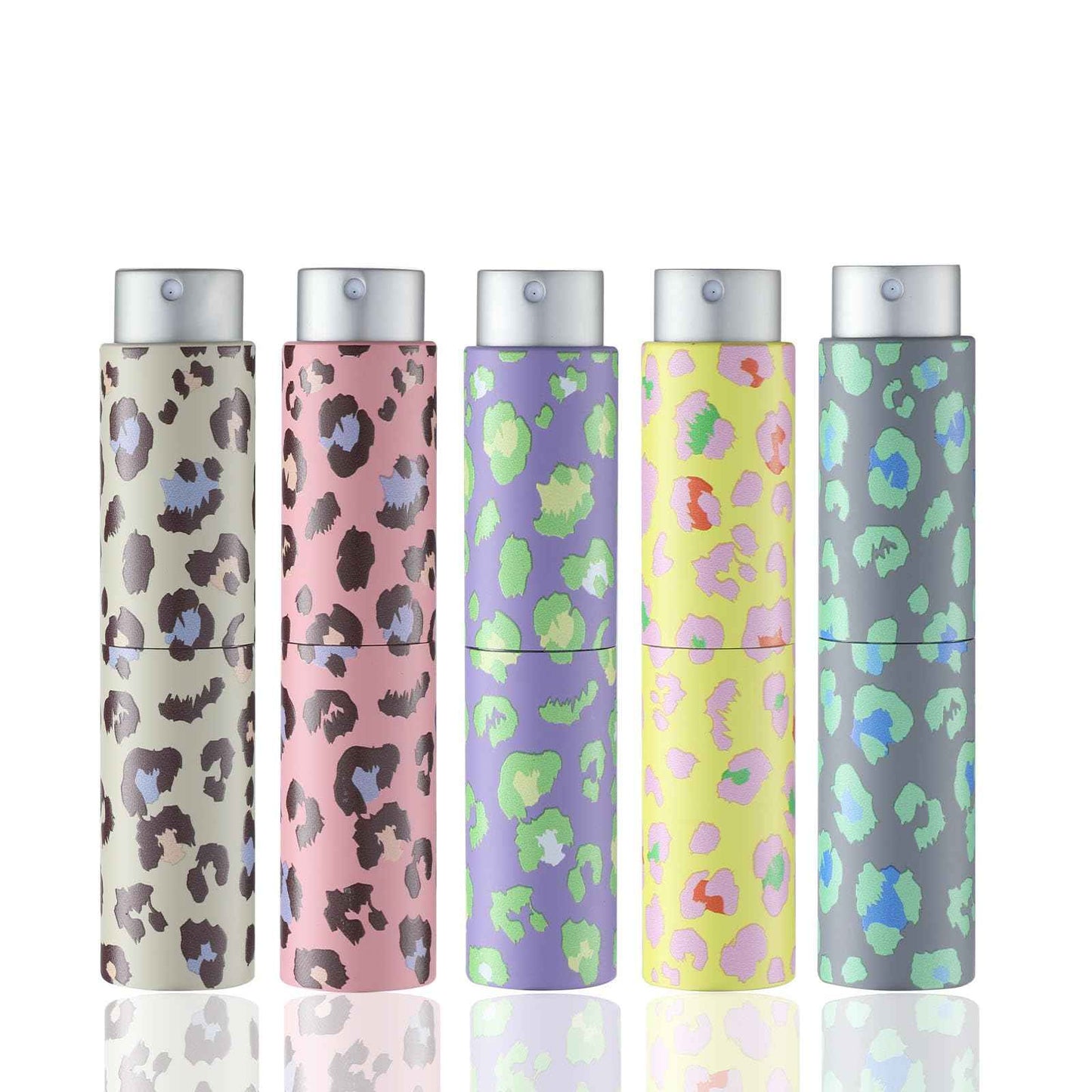 IRON BILL 8ML Travel Perfume Bottle Refillable (Leopard Print) Mini Portable Atomizer Spray Bottle for Cologne and Perfume(5pcs)