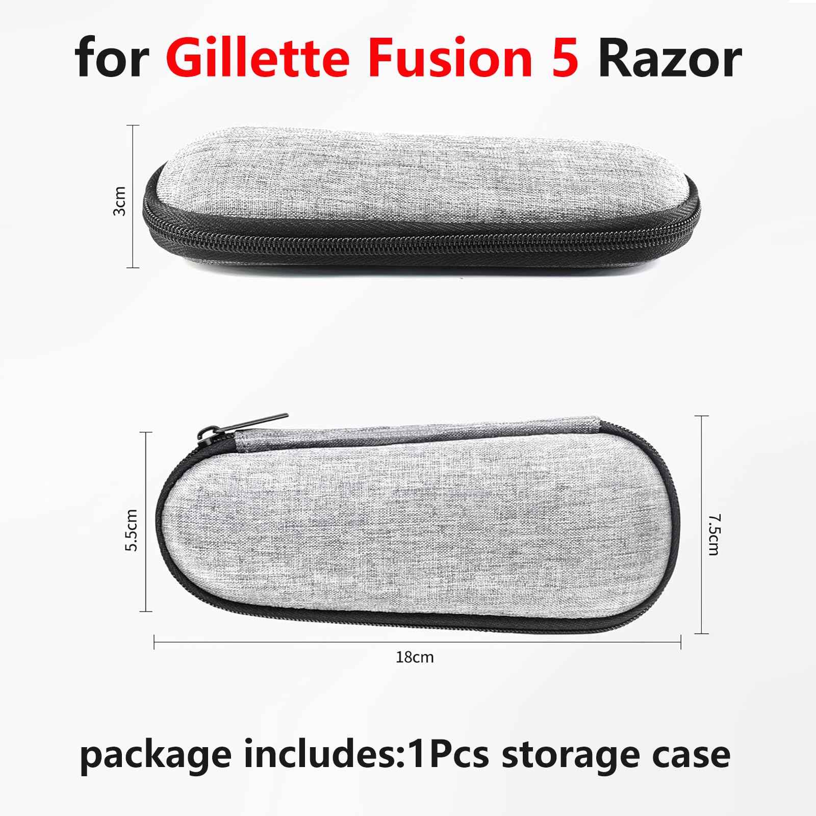 ZLiT for Gillette Fusion5 Razor Case,EVA Waterproof Shockproof Razor Storage Bag Travel Carrying Shaver Case for Gillette Fusion5 Razor (Grey)