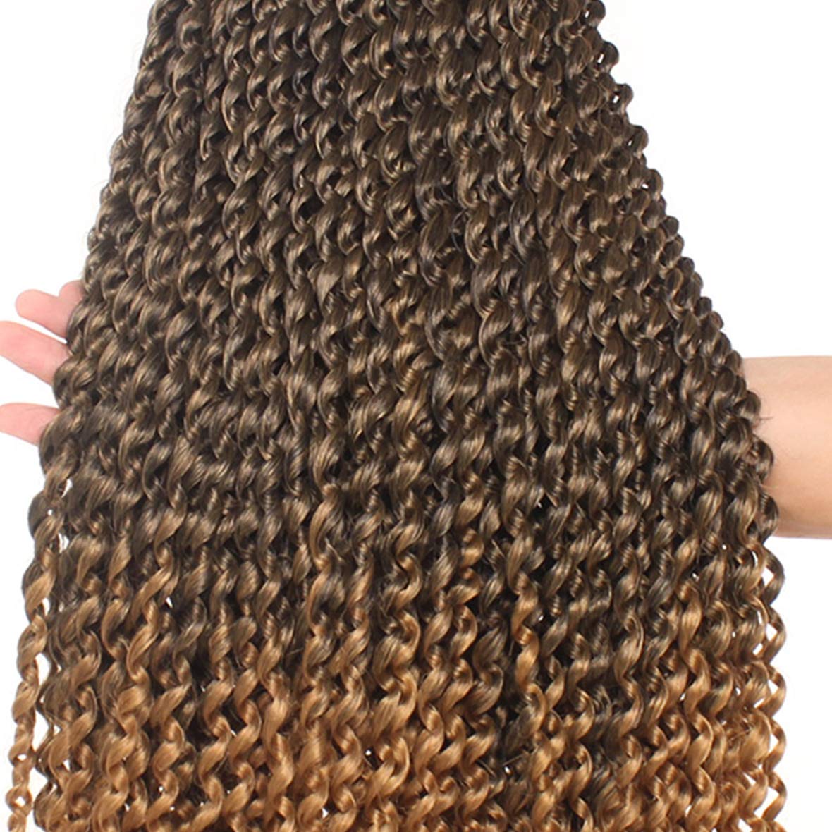 24 Inch Passion Twist Hair 7 Packs Water Wave Crochet Hair For Butterfly Locs Crochet Hair Goddess Bohemian Curly Hair Synthetic Braiding Hair Extensions for Women (24 Inch,T27#)