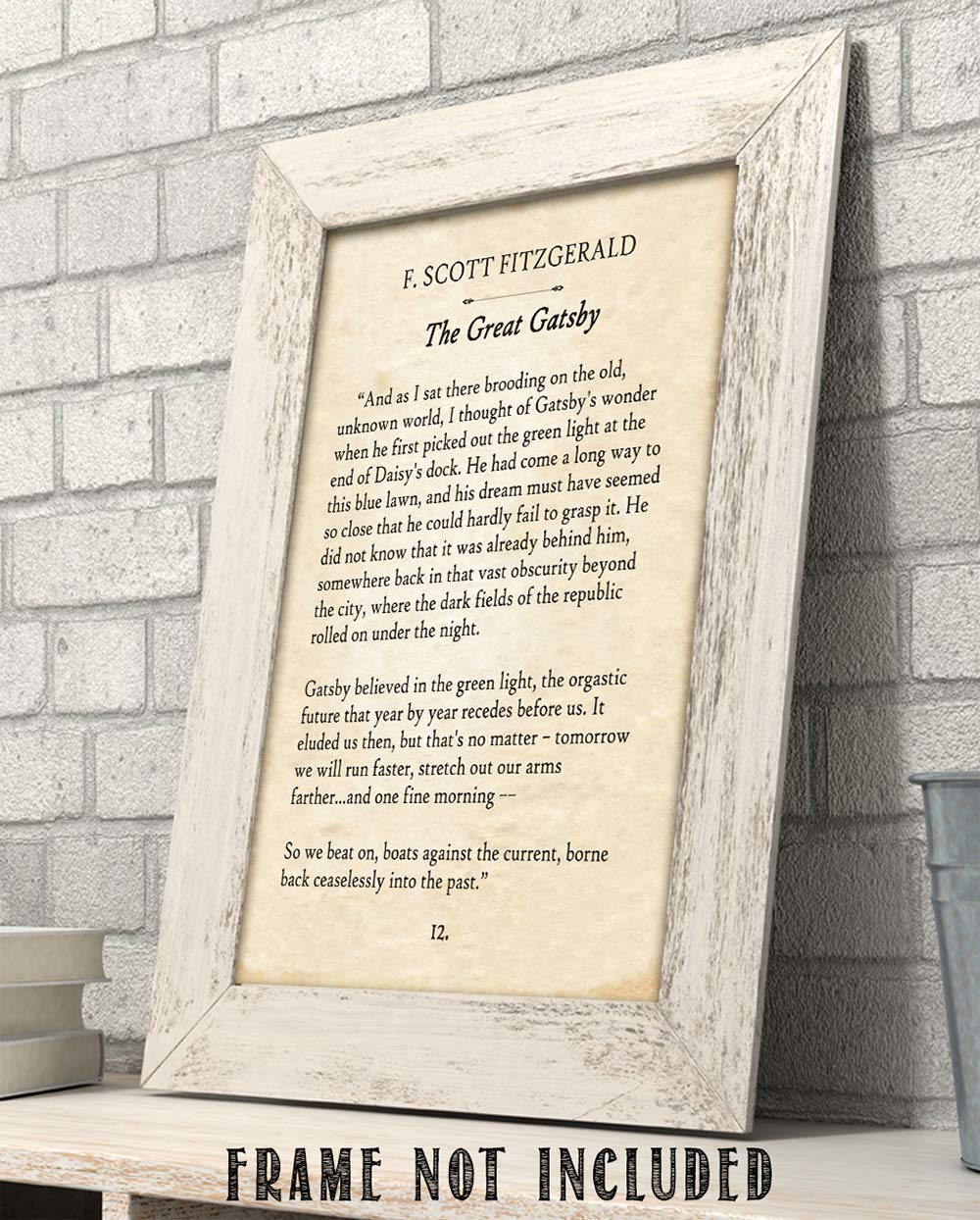 F. Scott Fitzgerald - The Great Gatsby - 11x14 Unframed Typography Book Page Print - Great Gift for Twentieth-Century Literature Fans Under $15?