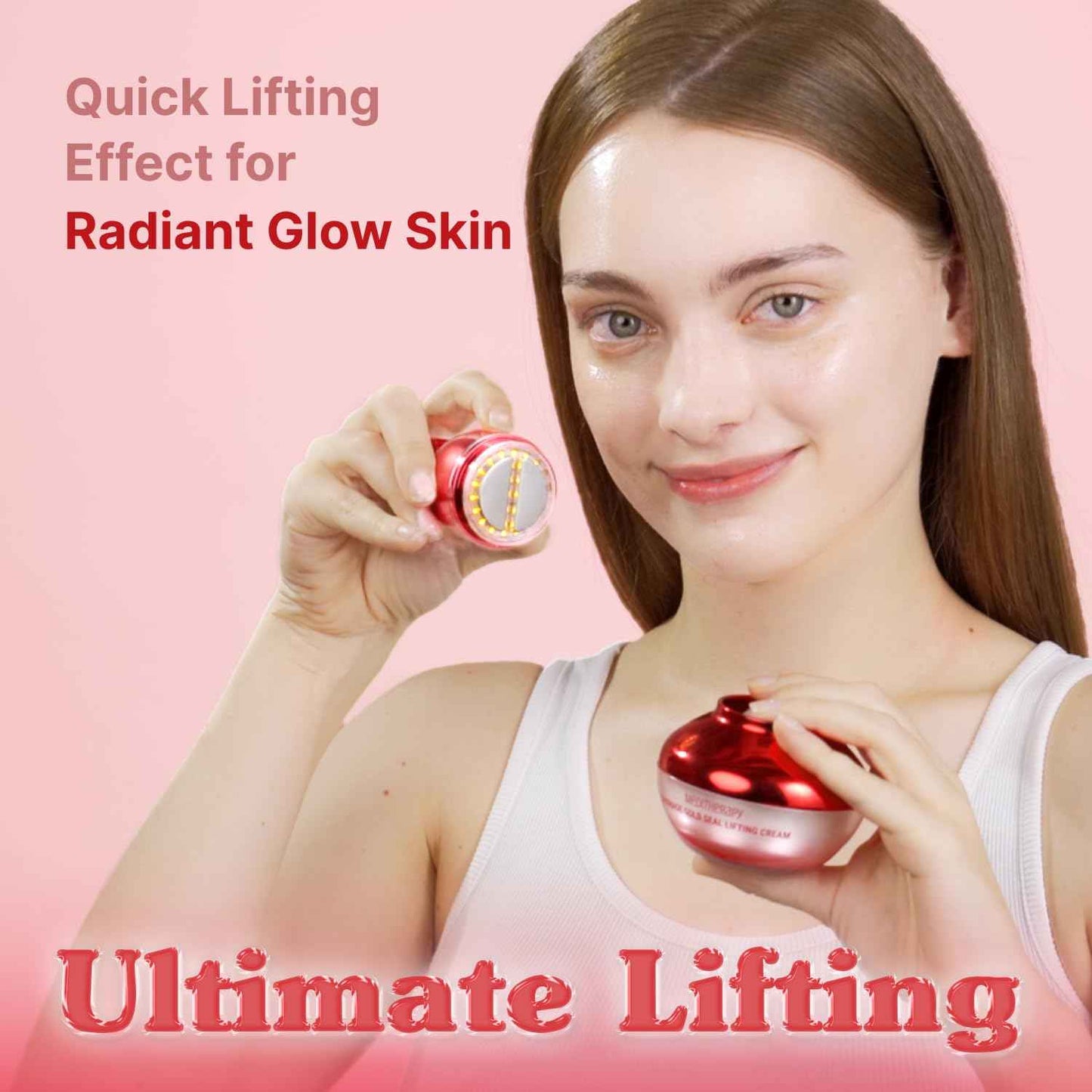 Shumage Gold Seal Lifting Cream+Device - Moisturizer Face Lift Cream, Hydrating & Tightening for Sagging Skin - Korean Face Moisturizer - Microcurrent Facial Device for Radiant Glow Skin - 1.69 Fl. Oz