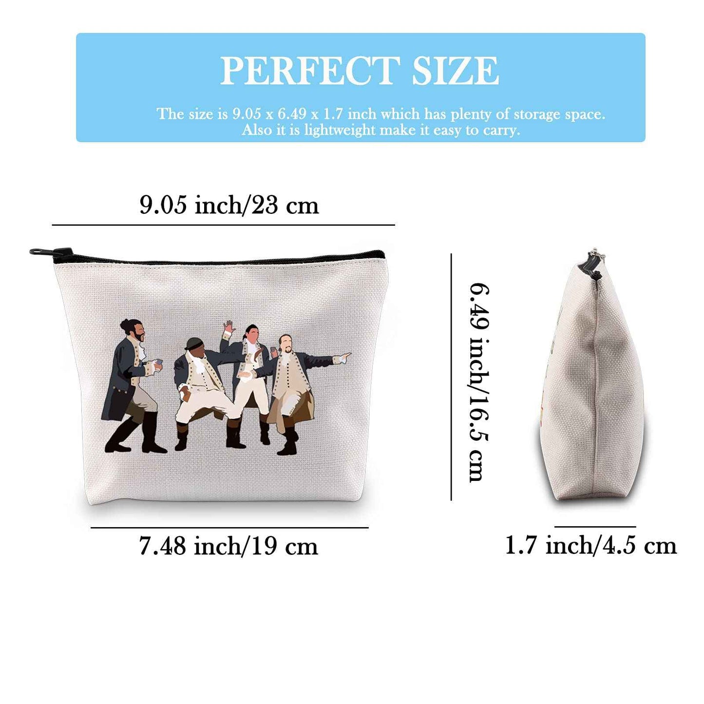 GJTIM Musical Gift Musical Theatre Makeup Bag Theatre Accessory Zipper Pouch for Musical Fans (HamMusical Makeup)