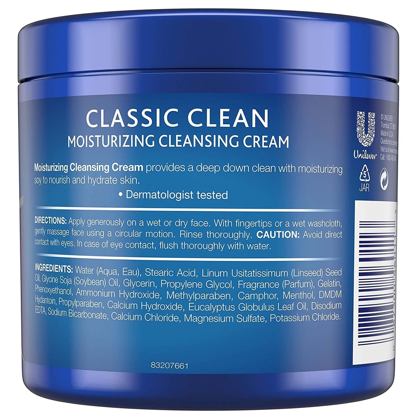 Noxzema Classic Clean Moisturizing Cleansing Cream with Real Eucalyptus Extract 12 oz (Pack of 5)