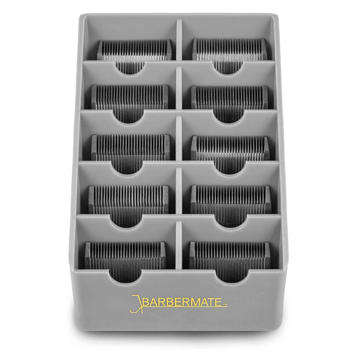 BarberMate® Blade Rack Storage Tray - Holds 10 Clipper Blades (Gray)