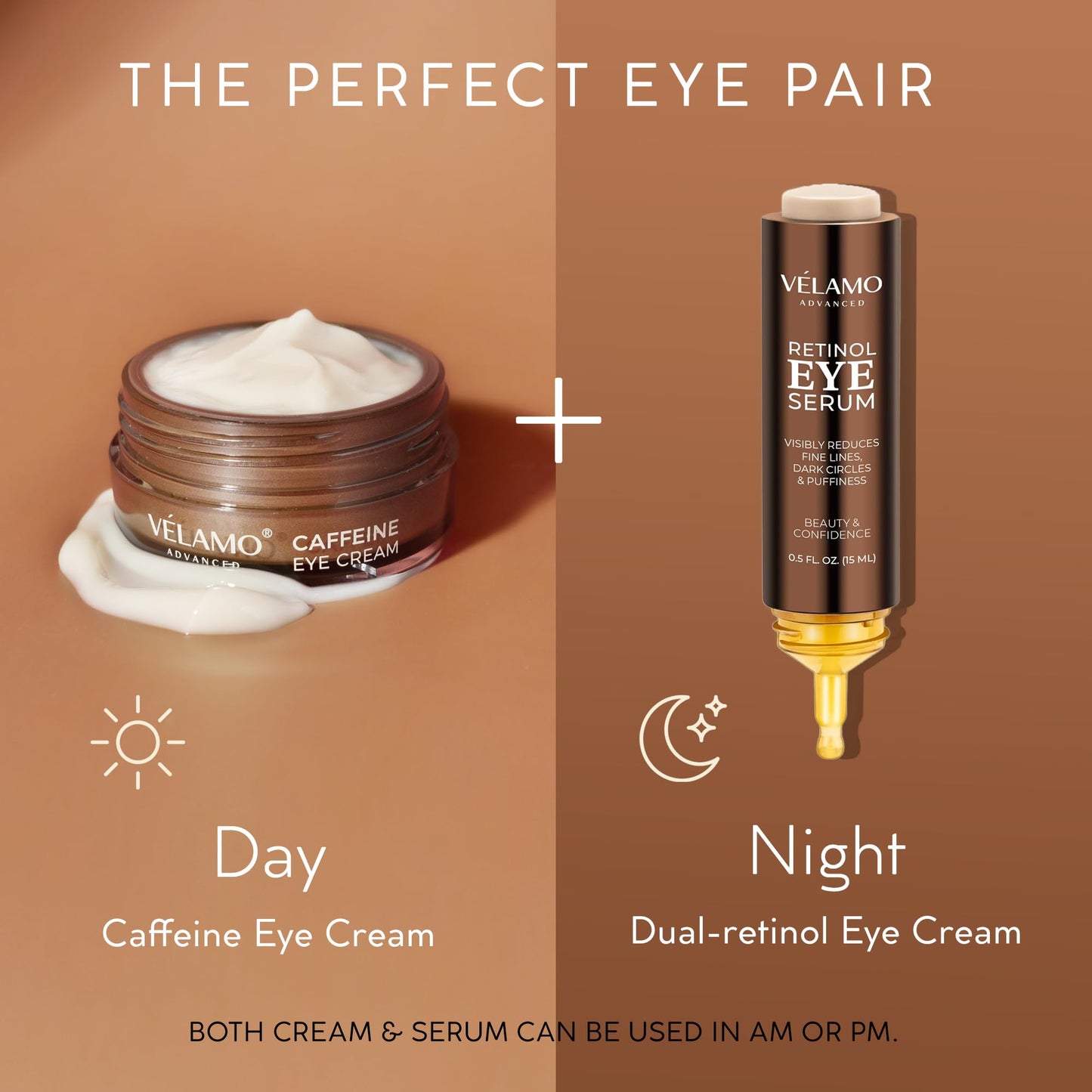 VELAMO ADVANCED Caffeine Eye Cream: for Dark Circles Puffiness Under Eye Bags Wrinkles