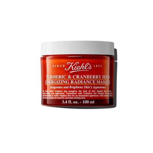 Kiehl's Turmeric & Cranberry Seed Energizing Radiance Face Mask, Brightening Facial Mask, Invigorates Dull Skin, Gently Exfoliates for Smoother Skin, for All Skin Types, Paraben-free - 3.4 fl oz