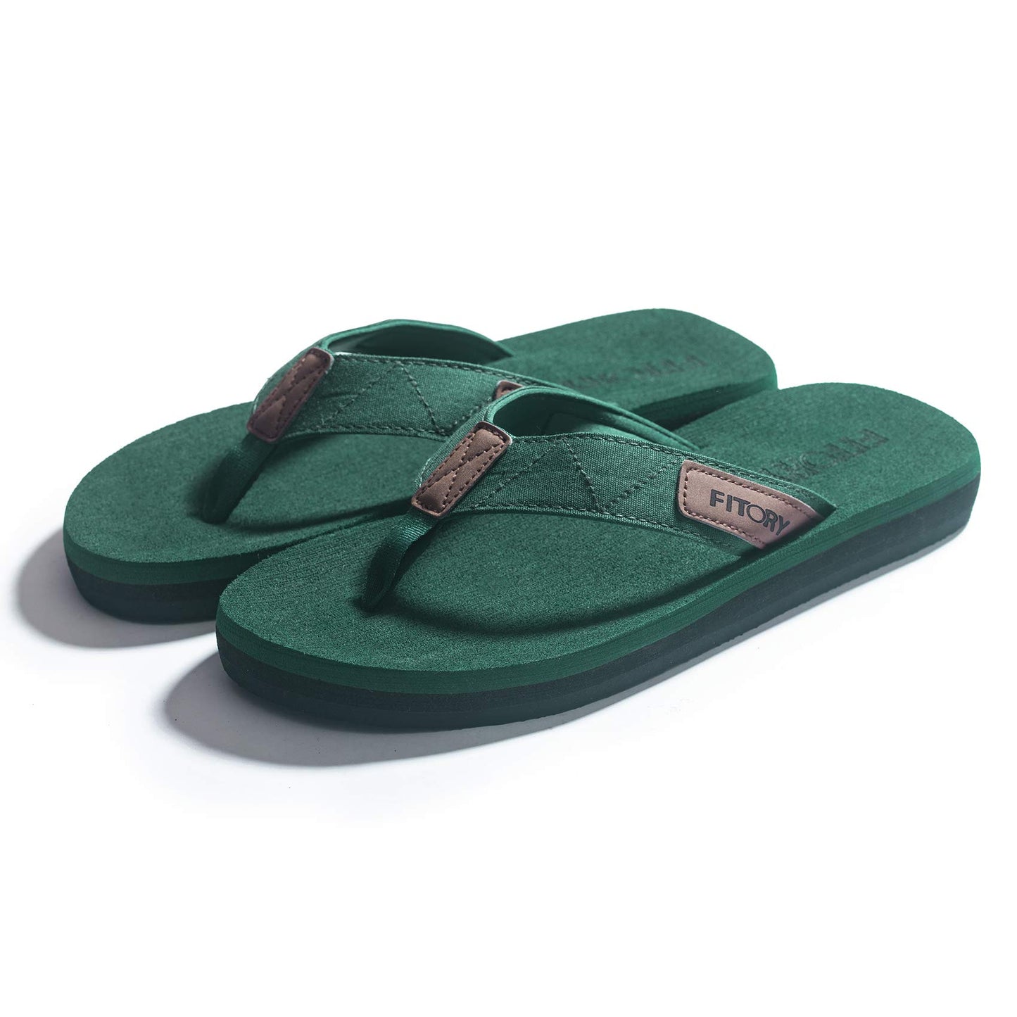 FITORY Men's Flip-Flops, Thongs Sandals Comfort Slippers for Beach Green Size 7