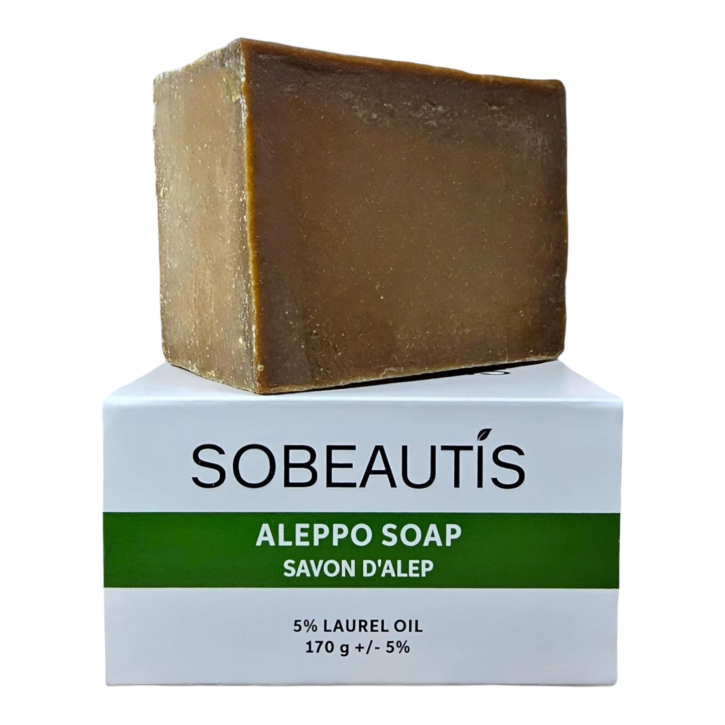 Aleppo Soap Olive Oil with 5% Laurel Oil for Healthy, Radiant Skin - Natural Handmade, Body, Shampoo, and Vegan Formula