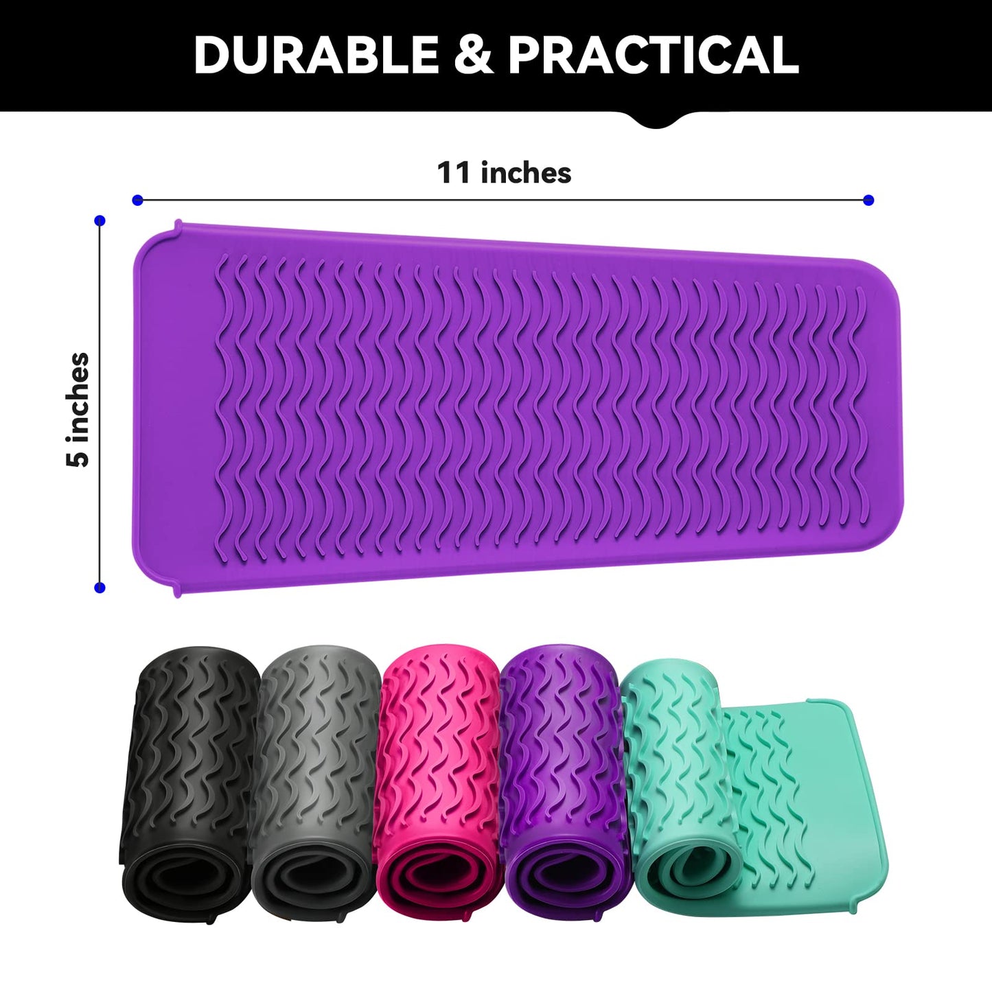 BOOOMU Heat Resistant Mat,Silicone Pouch for Flat Iron,Hair Straightener,Curling Iron,Hot Hair Tools.(Purple,2Pack)