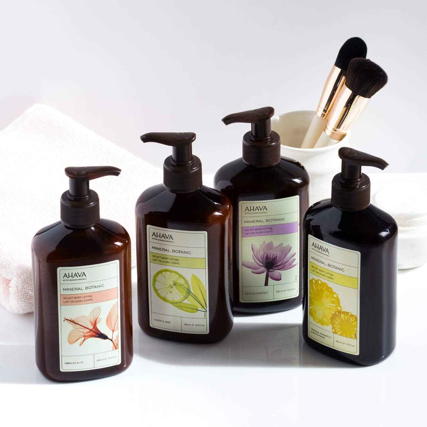 AHAVA Mineral Botanic Velvet Cream Body Lotion, Hibiscus & Fig - Washes Away Dirt and Impurities, Relaxes, Enriched with Exfoliating Hibiscus, Malic & Citric Acid, Fig & Exclusive Osmoter, 17 Fl.Oz