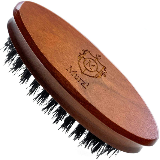 Murai by Giorgio GM4S Soft Boar Bristle Beard Brush - Travel Brush for Beard Care from the Murai Beard Kit for Men - The Refined Boar Bristle Brush for Mens Skin Care and Mens Grooming