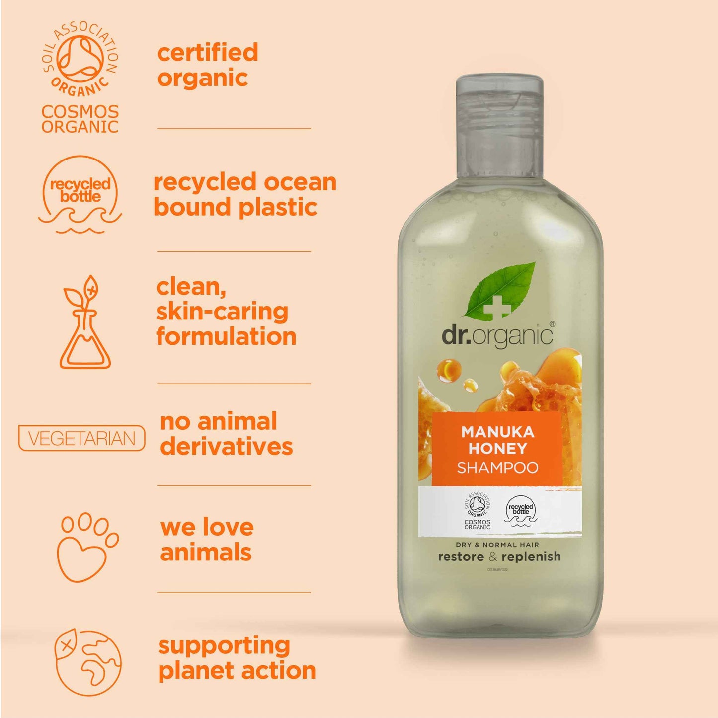 Organic Doctor Manuka Honey, Shampoo, 9 Fluid Ounce