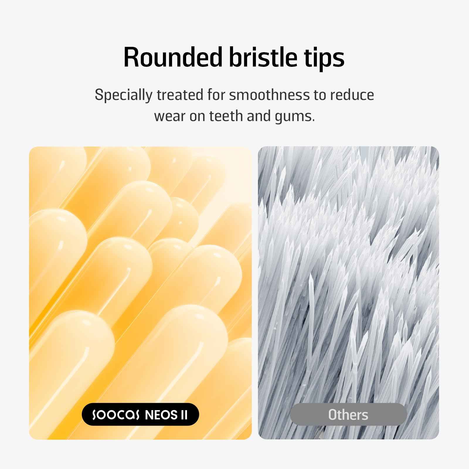 Soocas Multiclean Classic Clean Electric Toothbrush Replacement Heads, Compatible with Both NEOS II and NEOS II Ultra, 2 Brush Heads, Dark Violet