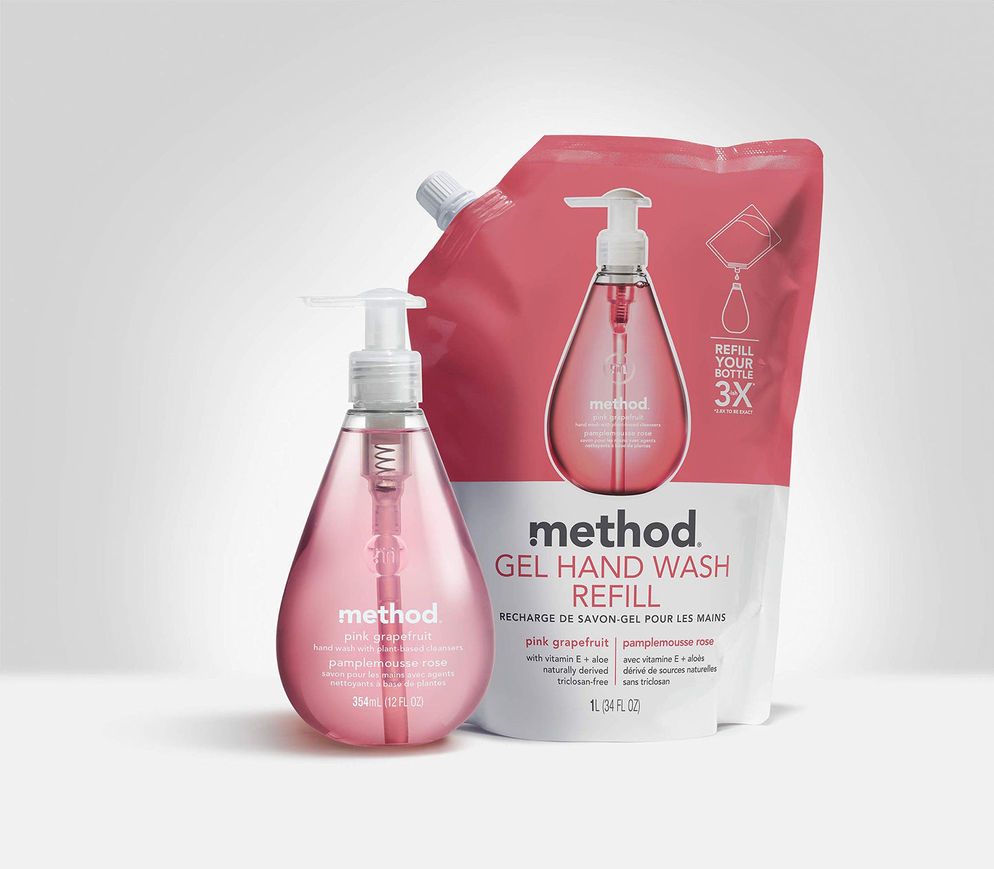 Method Gel Hand Soap Refill, Waterfall, Biodegradable Formula, 34 Fl Oz (Pack of 2)