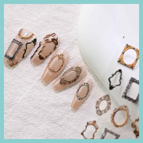 CESTSIREN Vintage Nail Stickers, Embossed Nail Decals,Self-Adhesive, Nail Accessories & Supplies, Durable & Long-Lasting