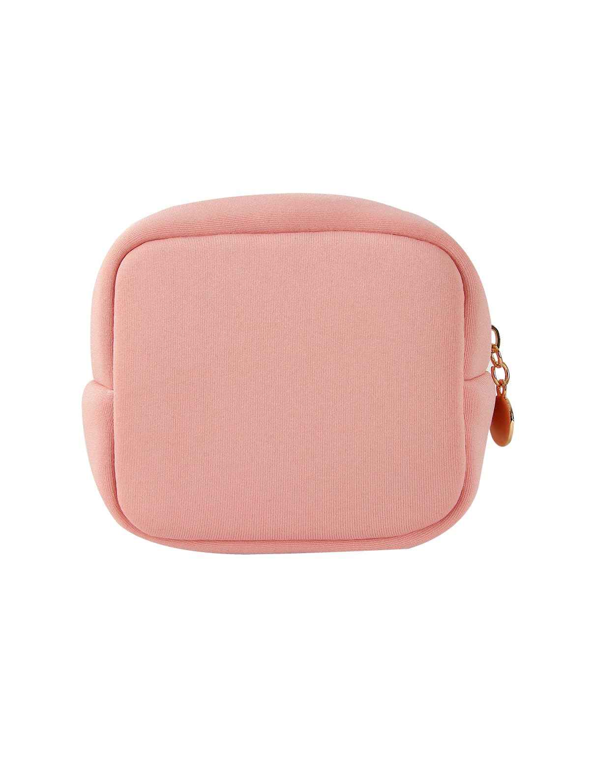 ZUCOLUS Pink Period Bag for Teen Girls, Mini Sanitary Napkin Storage Makeup Bag,Small Cherry Embroidery Period Bag for Women Girls