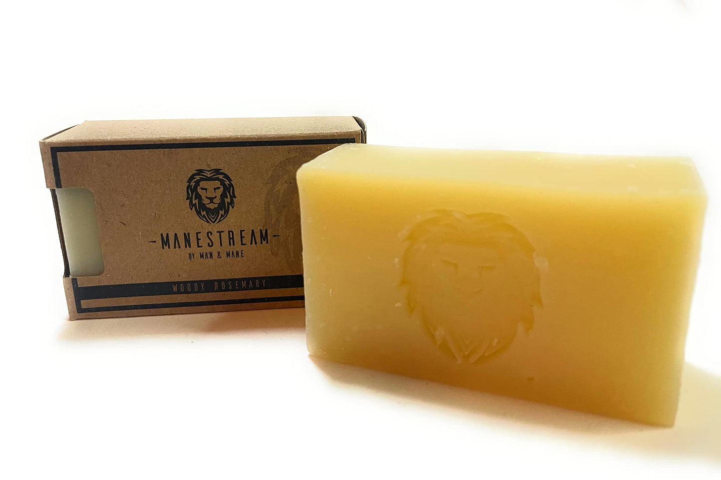 MAN & MANE Manestream Long Lasting, Mild Scented Lavender Rosemary 2-in-1 Skin and Shampoo Bar Cocoabutter, AloeVera, Natural Handmade