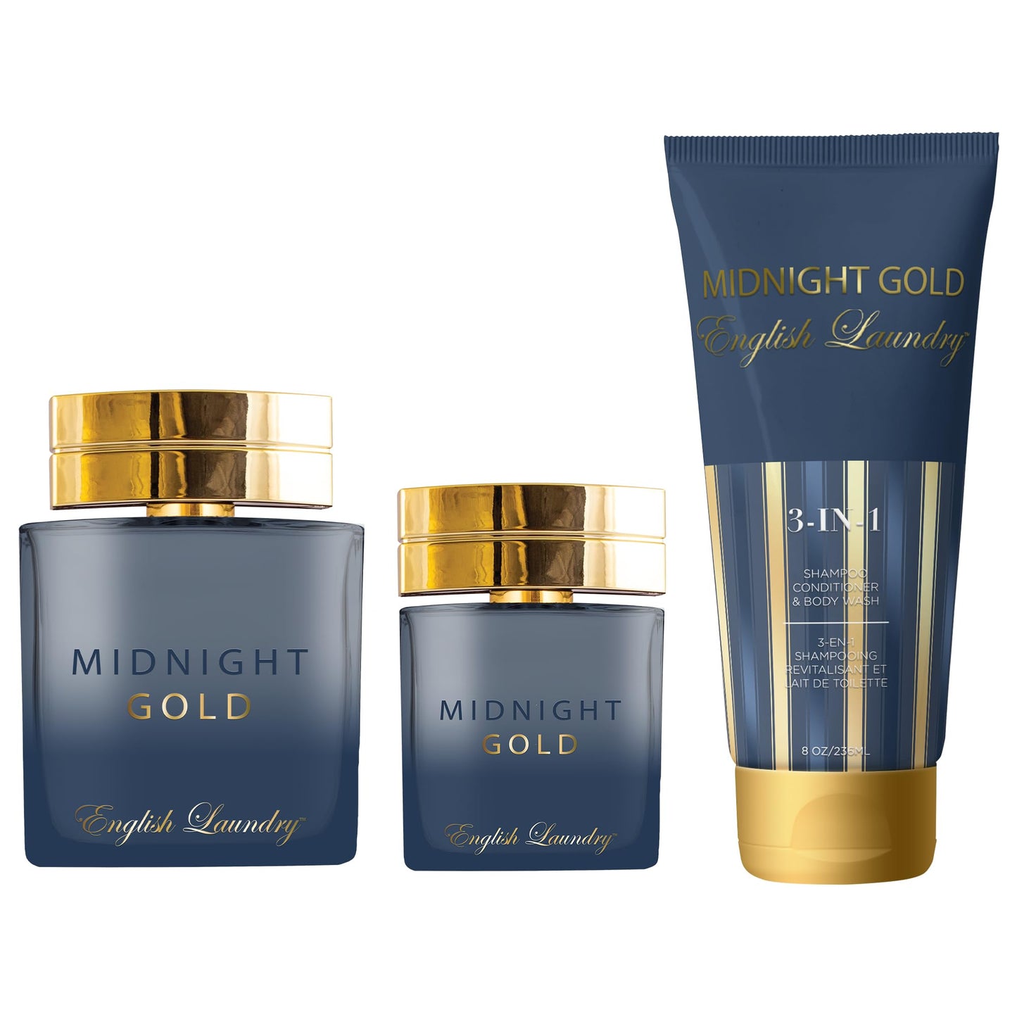 English Laundry Midnight Gold Eau de Parfum 3 Piece Gift Set, 3.4 fl. oz.