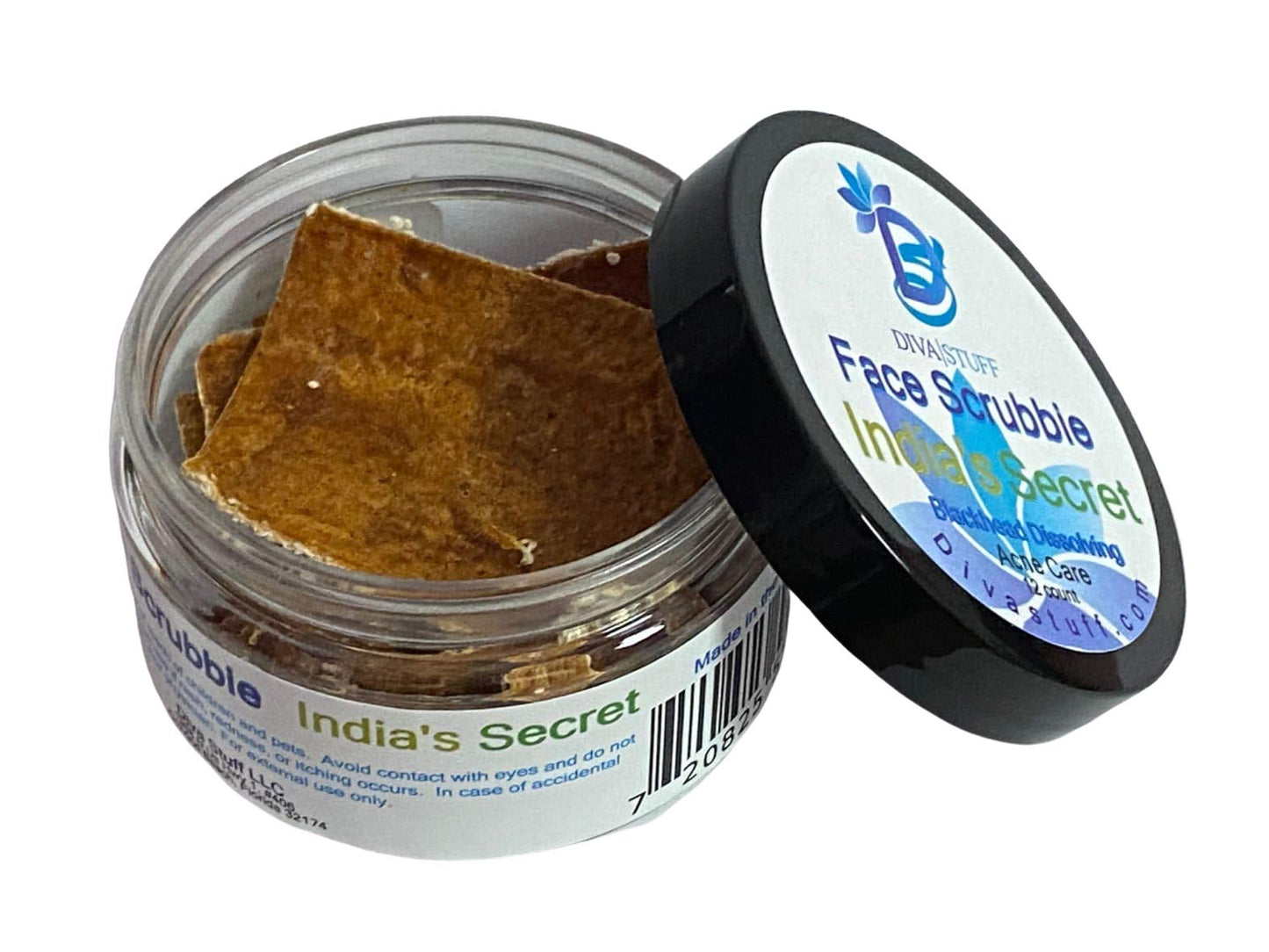 Diva Stuff Face Scrubbie - Exfoliating Face Scrub Pads With Turmeric - Blackhead/Whitehead Acne Reducing Skincare Tool - Promotes New Skin Cell Turn Over - 12 Pads (India’s Secret)