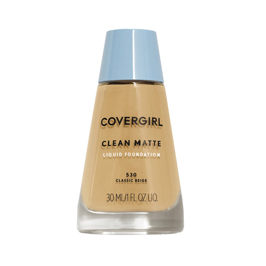 COVERGIRL Clean Matte Liquid Foundation Classic Beige 530, 1 oz (Pack of 2)