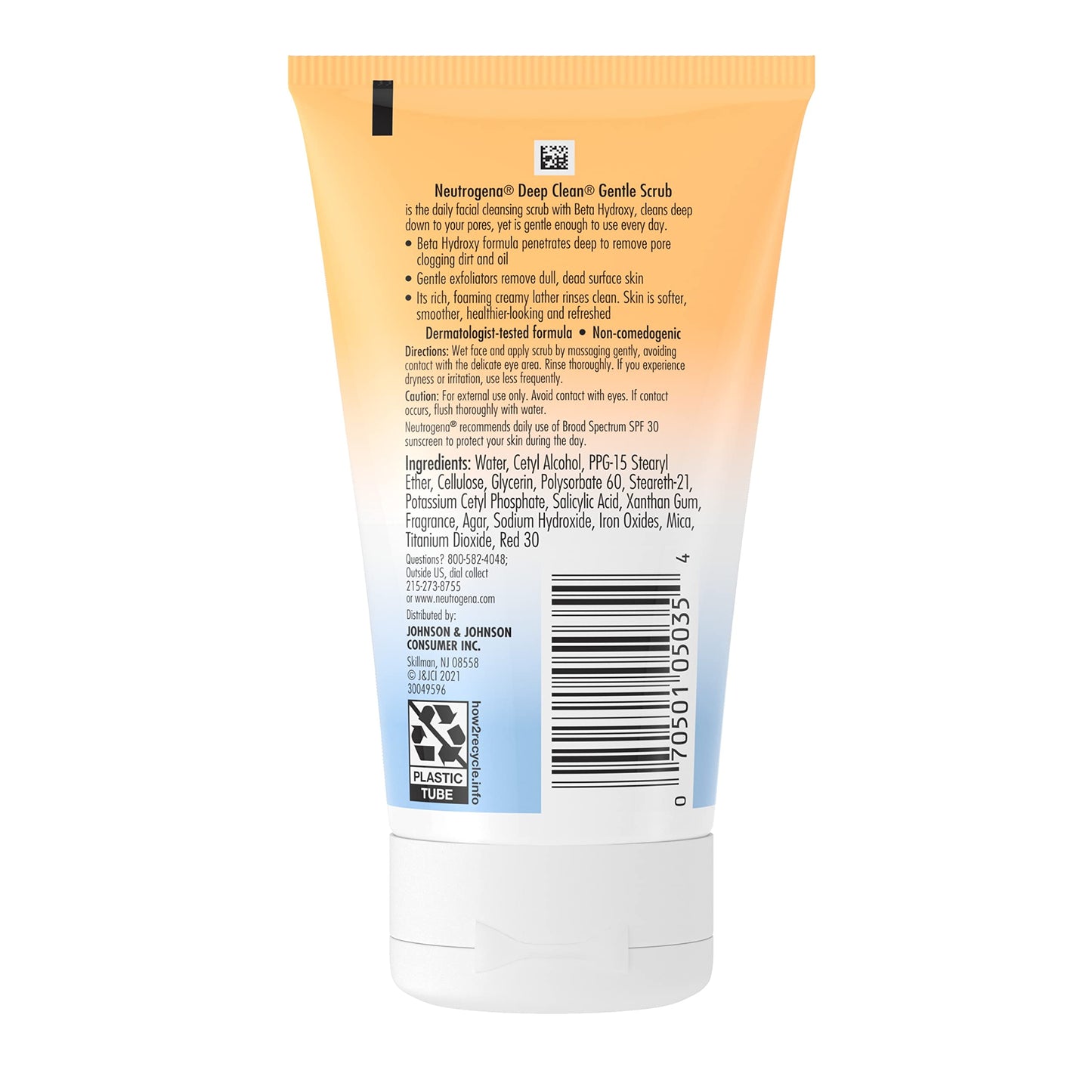 Neutrogena Deep Clean Gentle Daily Facial Scrub, Oil-Free Cleanser, 4.2 Fl Oz (Pack of 2)