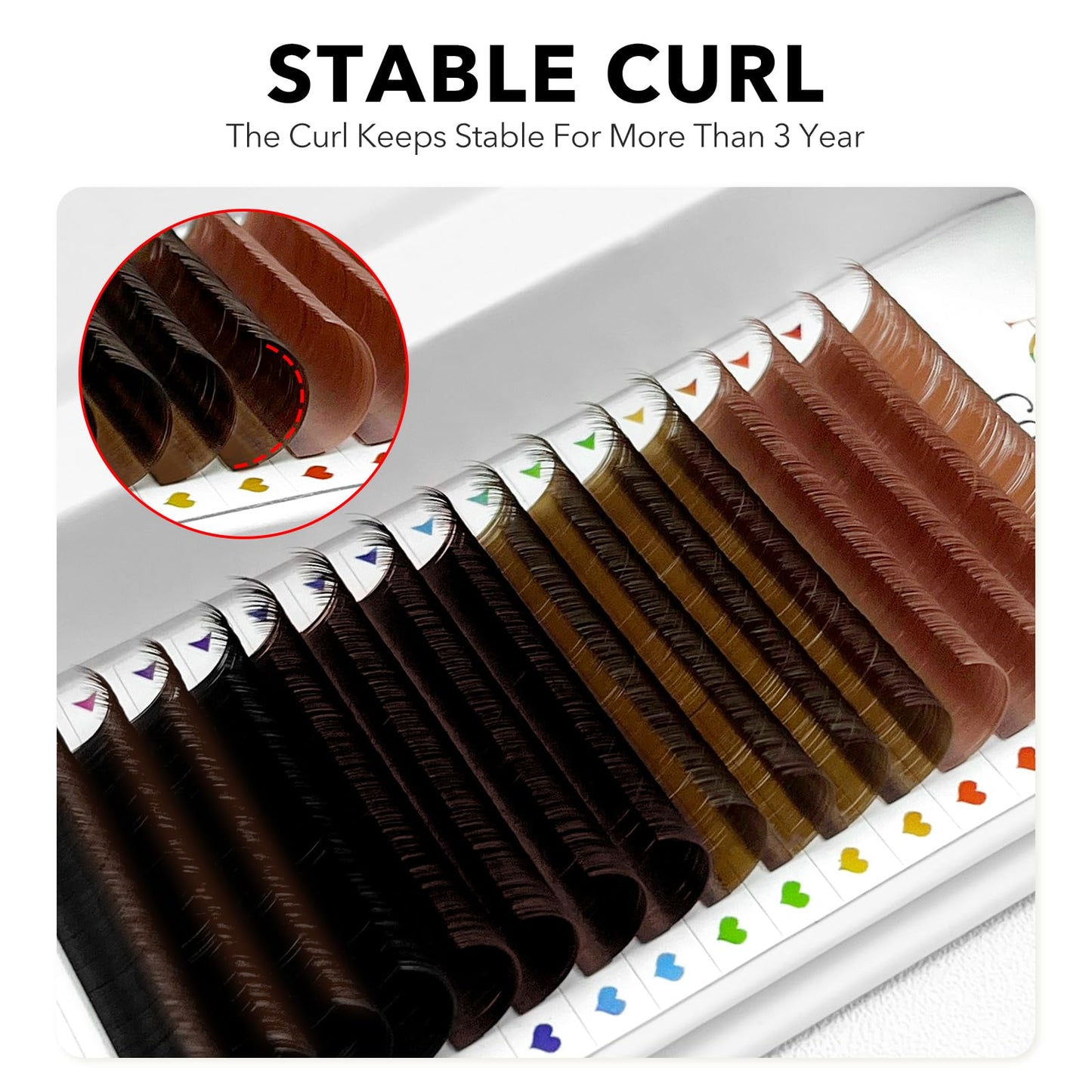 Colored Lash Extensions, 16 Rows Cashmere lash extensions, 0.07 C Curl Lash Extensions, 12-15mm Mix Classic Lash Extensions, Single Lash Extensions for Professional(0.07-C-Brown Gradient 12-15mm)