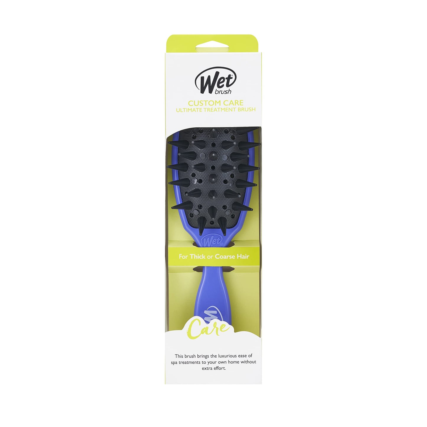 Wet Brush Treatment Brush - Purple, Custom Care - All Hair Types - Evenly Distributes Spa Treatment Helps Reduce Shed and Breakage, with Drainage Holes - Pain-Free Comb for Men, Women, Boys and Girls