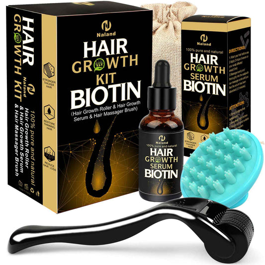 KIRUBRET Hair Growth Kit, Biotin Hair Growth Oil Serum, Hair Scalp Massager Helps absorb Hair Growth Oil Serum