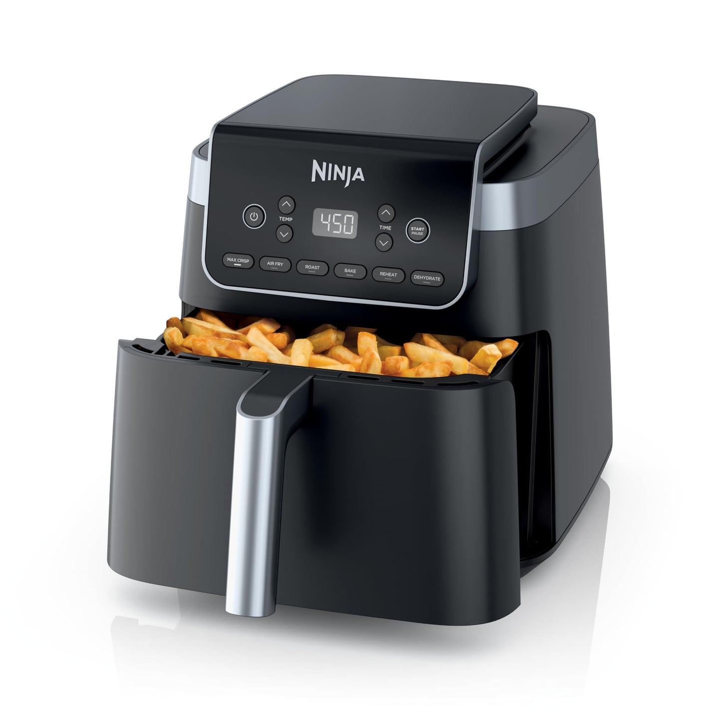 Ninja Air Fryer Pro XL 6-in-1 with 6.5 QT Capacity, Max Crisp, Air Fry, Air Roast, Bake, Reheat, Dehydrate, Max Crisp Technology with 450F, Nonstick Basket & Crisper Plate, Grey, AF181