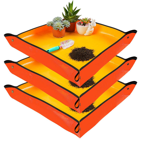 Onlysuki 3PCS 26.8" x 26.8" Repotting Mats for Indoor Plant Transplant Control Mess Best Gardening Gift for Plant Lovers