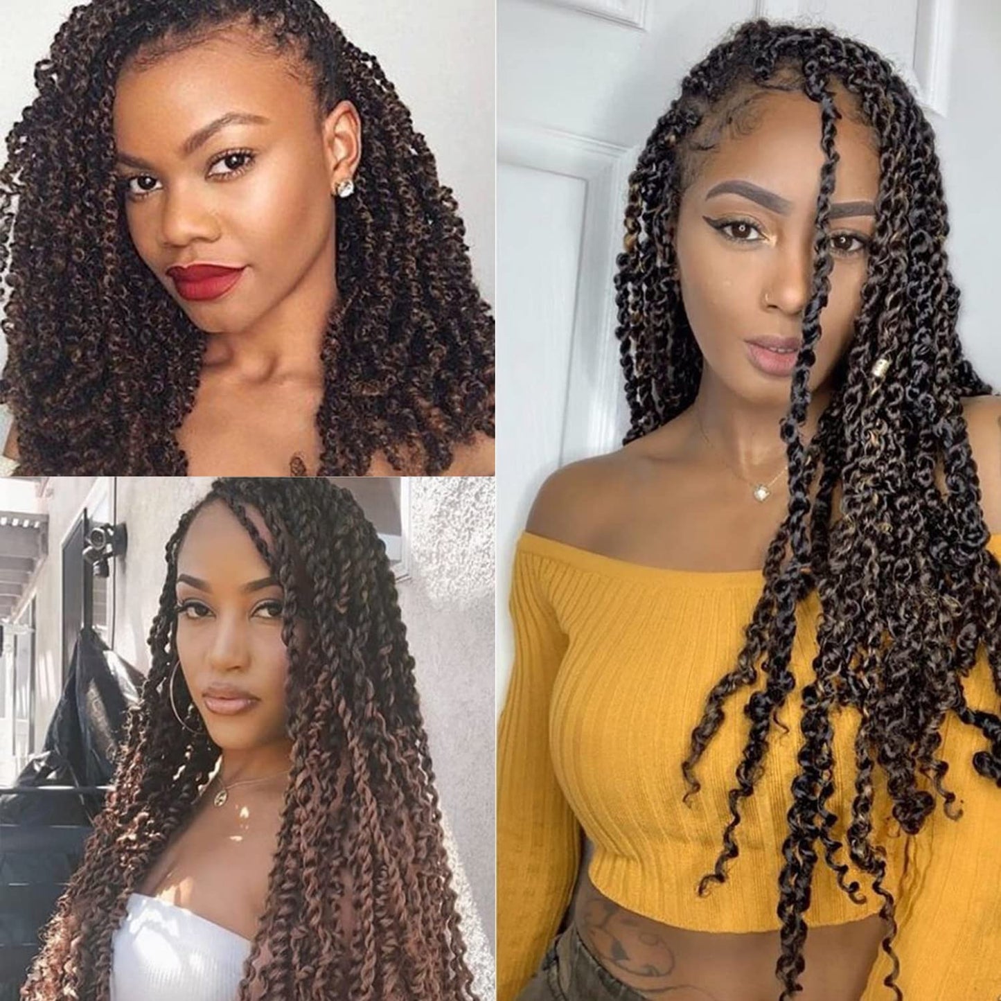 Ombre Brown Passion Twist Hair,10 Inch Water Wave Crochet Hair For Women Passion Twist Crochet Hair Passion Twists Braiding Hair Synthetic Curly Braiding Hair Extensions (10 Inch (Pack of 7),1B/30)