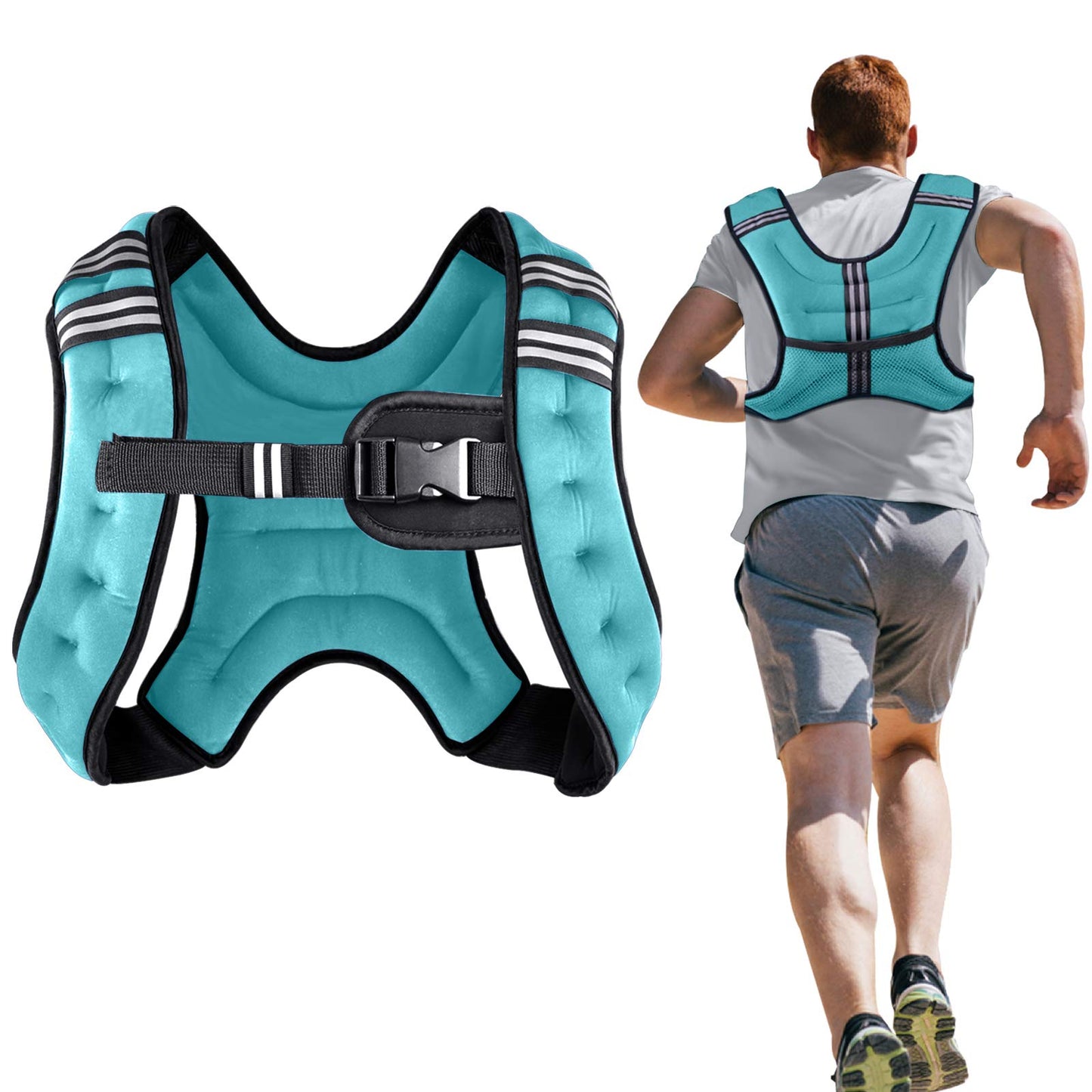 Henkelion Weighted Vest Weight Vest for Men Women Kids Weights Included, Body Weight Vests Adjustable for Running, Training Workout, Jogging, Walking - Blue - 8 Lbs