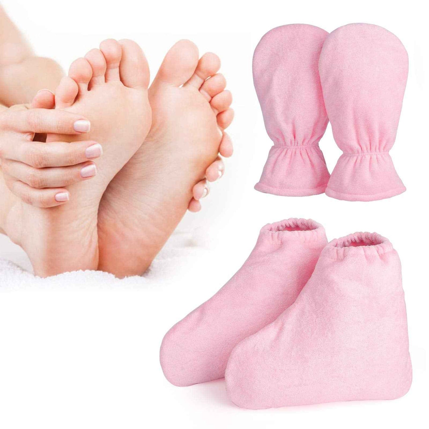 Paraffin Wax Gloves for Hand and Feet, Segbeauty Thick Paraffin Heated SPA Mittens Foot Liners, Gloves & Socks for Hot Wax Hand thera-py Thermal treat-ment Wax Warmer Paraffin Wax Machine Pink