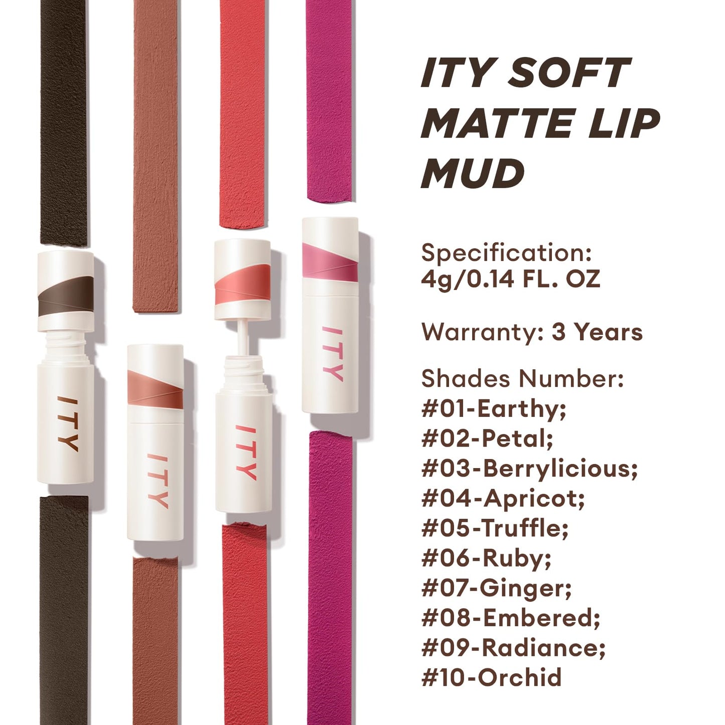 ITY Velvet Matte Finish Lip Stain-Mousse Textured Lip Clay, Nude Shade, Conceals Lip Lines, Rich Pigment Lip Tint Lipsticks, 0.14 oz (4g) in Apricot