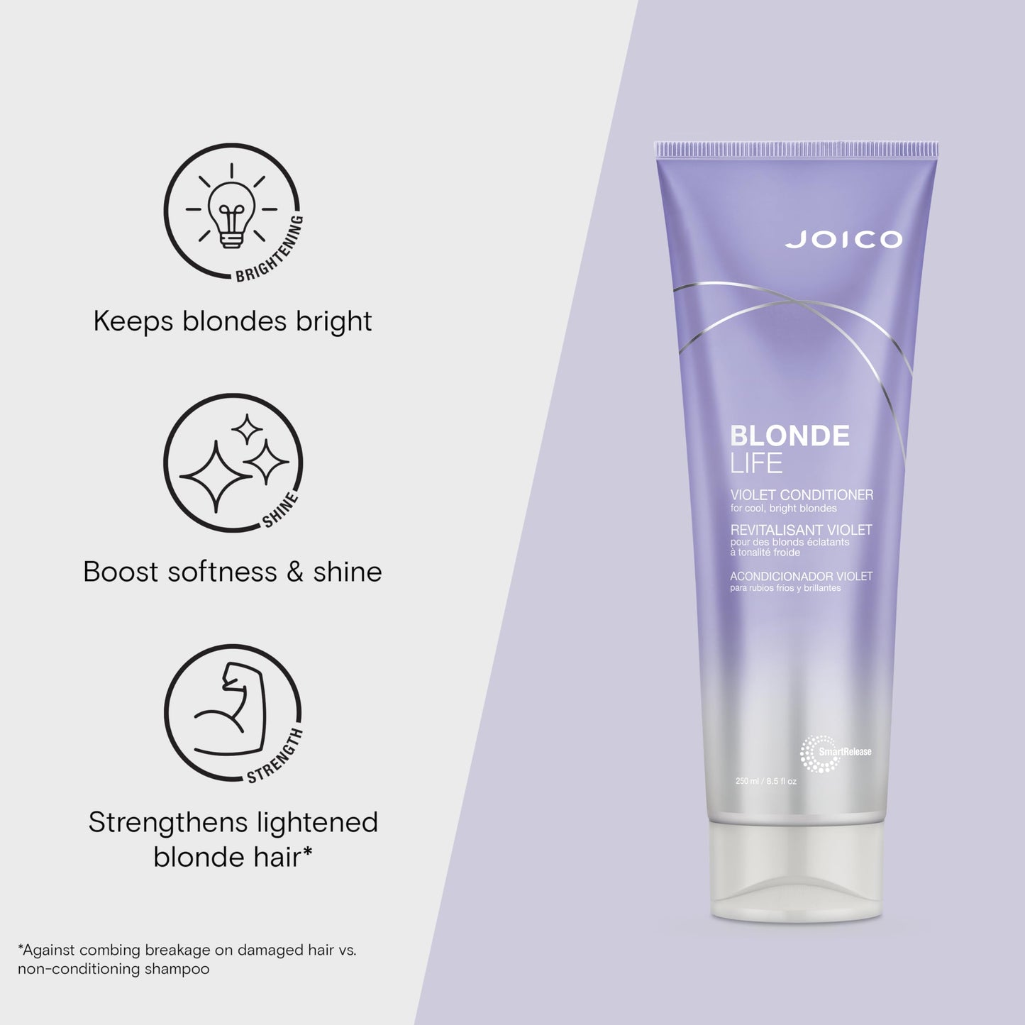 Joico Blonde Life Violet Shampoo and Conditioner | For Cool & Bright Blonde Hair | Neutralize Brassy Tones | Banish Yellow Tones | Boost Shine | Sulfate Free | With Monoi & Tamanu Oil