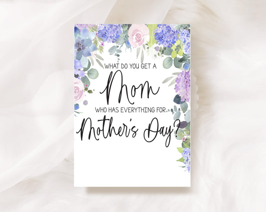 Mothers Day Pregnancy Reveal Card for Mom, Baby Announcement for New Grandma, What Do You Get a Mom Who Has Everything for Mother's Day From Daughter or Son (Lilac Mother's Day)