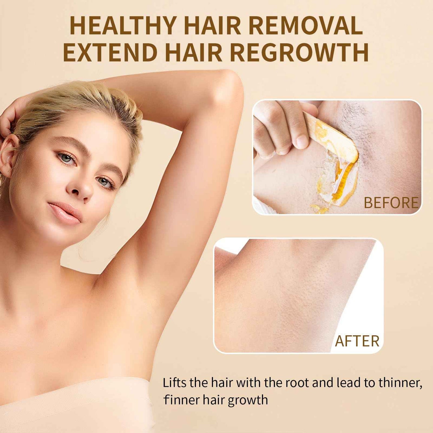 Sugar Wax Kit for Hair Removal: 10.6 Organic Sugaring Wax for Face Body Legs Bikini Back - with Large Strips and Sticks, Care Oils and Gloves