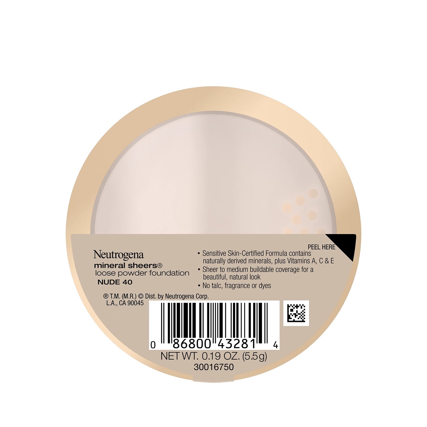 Neutrogena Mineral Sheers Lightweight Loose Powder Makeup Foundation with Vitamins A, C, & E, Sheer to Medium Buildable Coverage, Skin Tone Enhancer, Face Redness Reducer, Nude 40,.19 oz