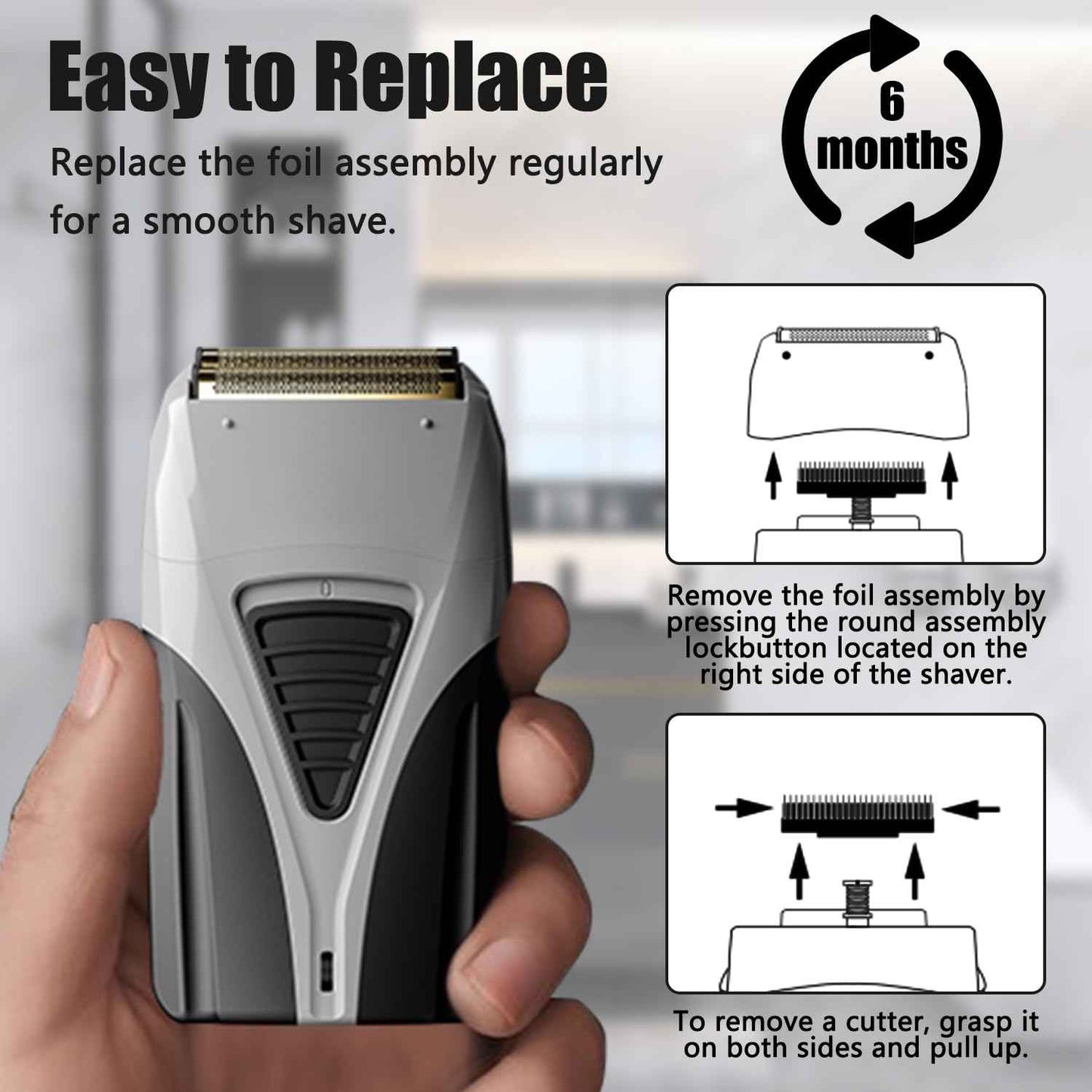 Foil Shaver Replacement Fit for Andis Model TS-1 TS-2 17150 17200 17235 Pro Foil Shaver, Replaces #17155 17160 17280 Foil and Blades -Profoil Lithium Shaver Head Parts- Hypoallergenic Gold Foil-3 Pack