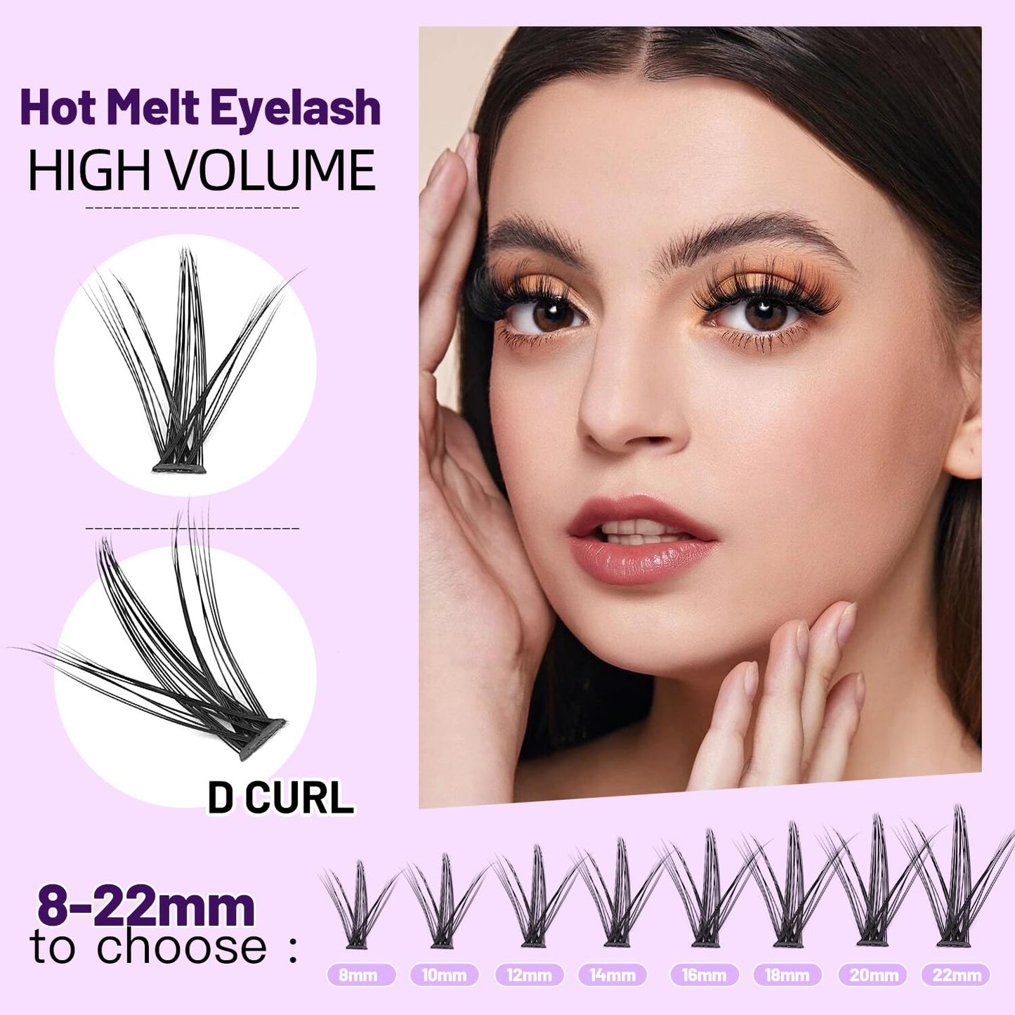 Bodermincer Lash Cluster D Curl 8-20mm To Choose Lash Clusters Natural 7D.10D.12D.15D.20D.30D.40D.50D.60D.80D.100D Cluster Eyelash Extensions Individual Lashes Cluster Wispy (30D-D Curl-9mm)