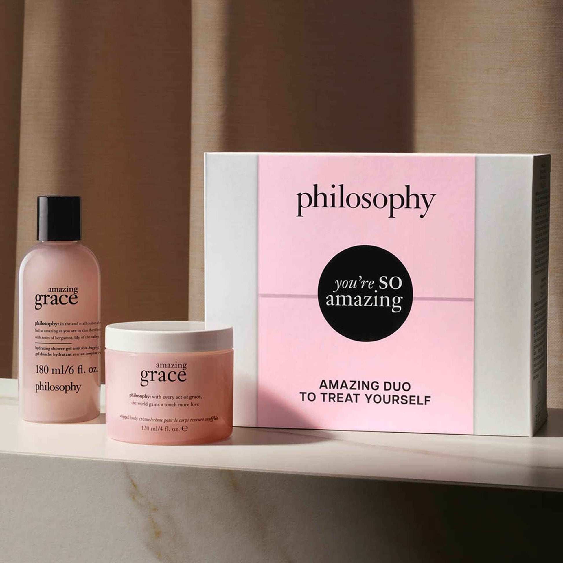 philosophy you're so amazing gift set - 2-pc. amazing grace hydrating shower gel (6oz) & whipped body crème (4oz) - moisturizing bath & body duo for women