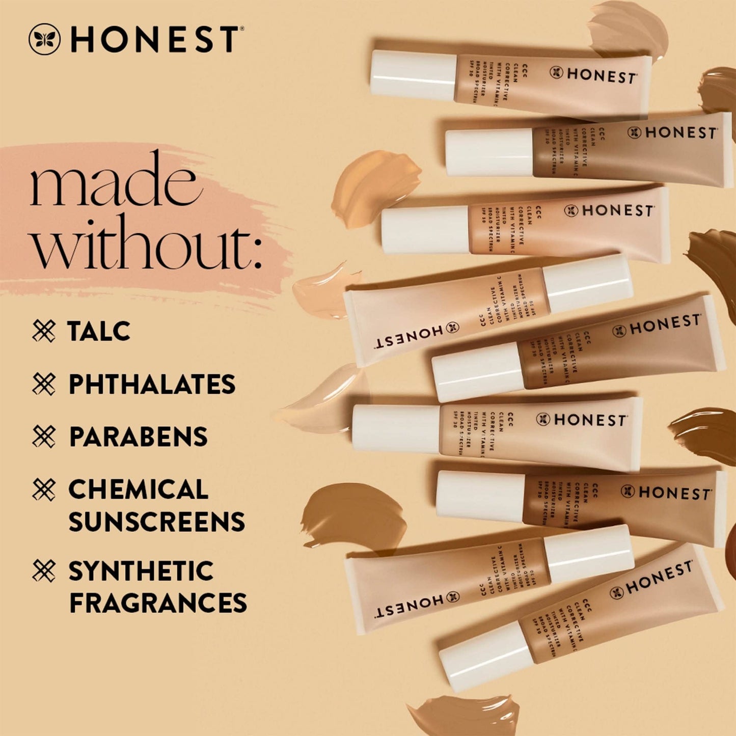 Honest Beauty CCC Clean Corrective with Vitamin C Tinted Moisturizer | Mineral SPF 30 | Vegan + Cruelty Free | Terra Light, 1 fl oz