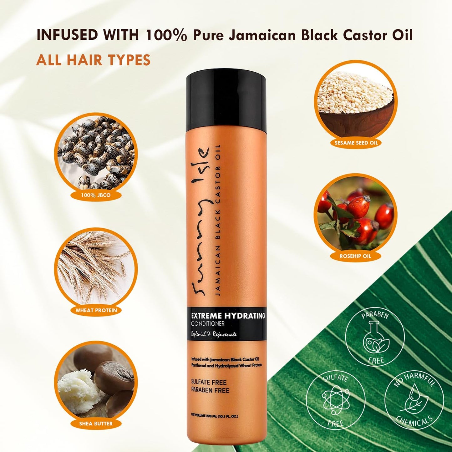 Sunny Isle Jamaican Black Castor Oil Extreme Hydrating Shampoo + Conditioner 10.1oz + Intensive Repair Masque 16oz "Combo"