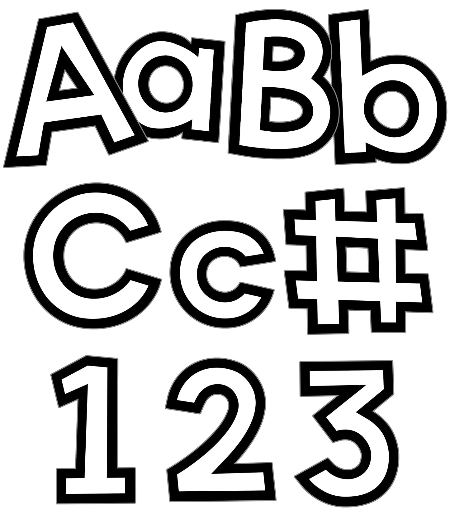 Carson Dellosa 219pc Black and White Bulletin Board Letters, 4" Letters & Numbers Bulletin Board Decorations for White Board, Bulletin Board, Cork Board, Letter Board, Message Board, Classroom Decor