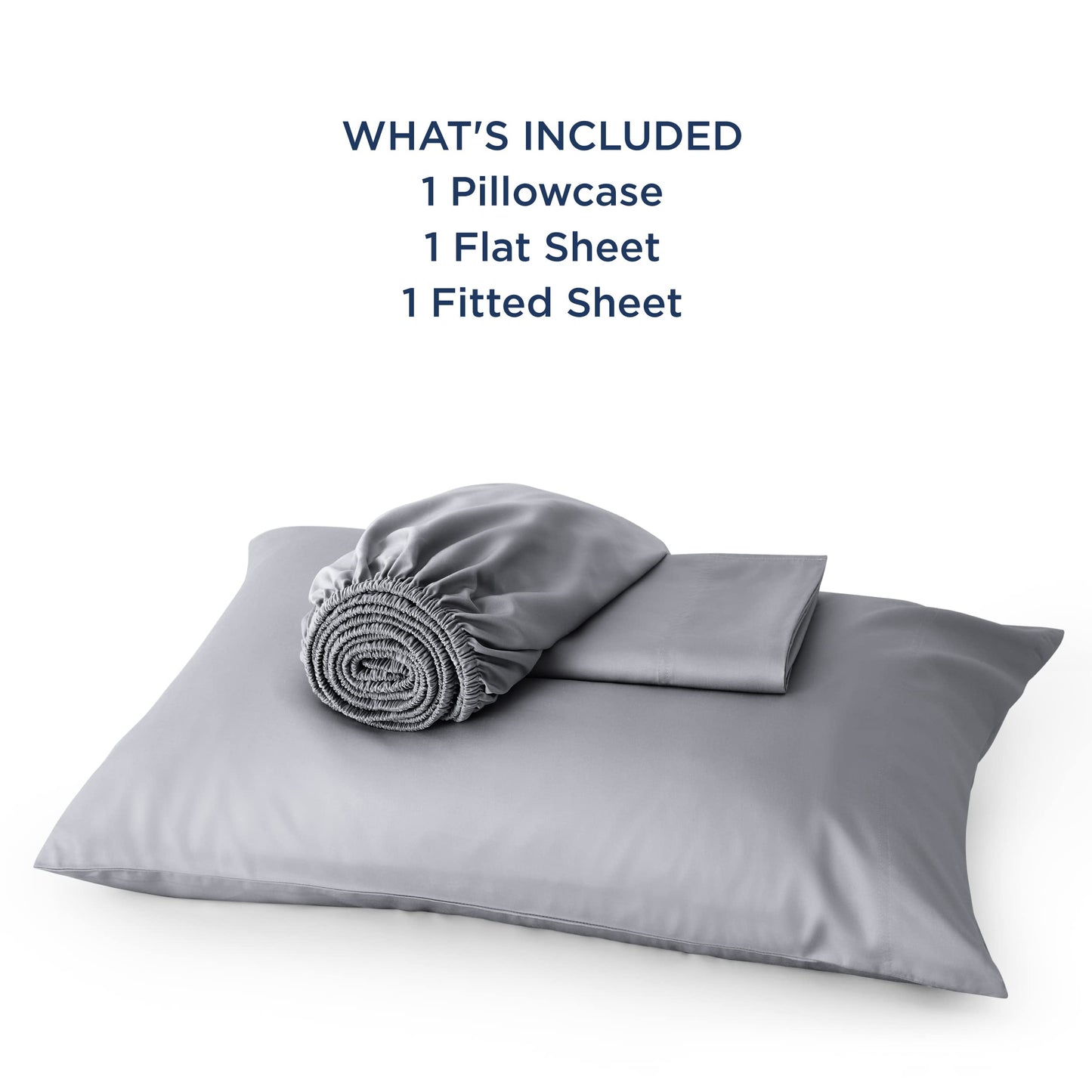 Bedsure Twin Sheets Set, Cooling Sheets Twin Size Bed Set, Rayon Derived from Bamboo, Twin Size Sheets, Breathable & Soft Bed Sheets, Hotel Luxury Silky Bedding Sheets & Pillowcases, Silver Grey