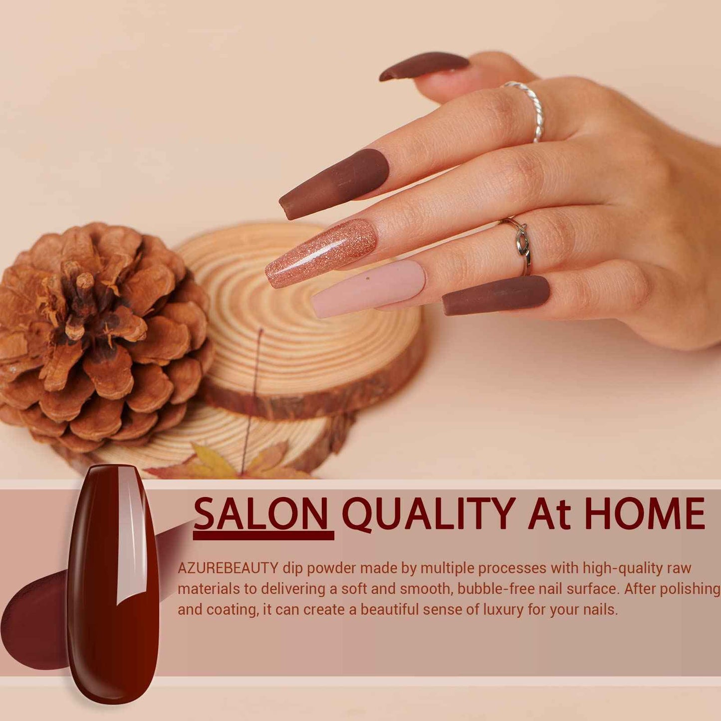 AZUREBEAUTY 42Pcs Dip Powder Nail Kit Starter, 32 Colors Green Nude Brown Blue Christmas Dipping Powder Set with Top/Base Coat & Recycling Tray for French Art Manicure Salon