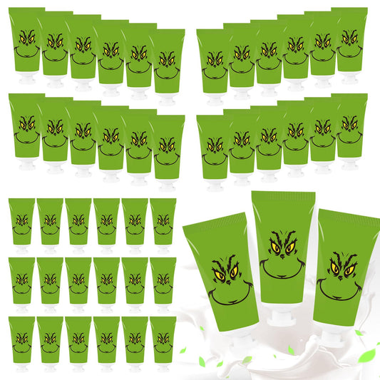 LECBASW 50 Pcs Christmas Hand Cream Gifts Christmas Green Hand Cream Bulk Holiday Green Figure Hydrating and Soothing Hand Lotion for Xmas Stocking Stuffers Party Favors