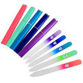 Bona Fide Czech Glass Files for Nails, 5-Piece Manicure Glass Fingernail Files with Cases (Malibu Color Set)