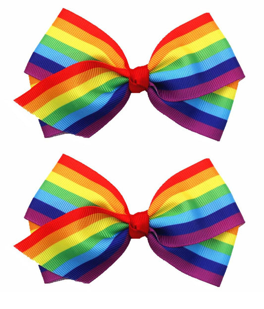 Rainbow Hair Clips Hair Bow for Women Girls Rainbow Hair Accessories Pride Day Hair Accessories TSFJ53 (6Inch Rainbow)