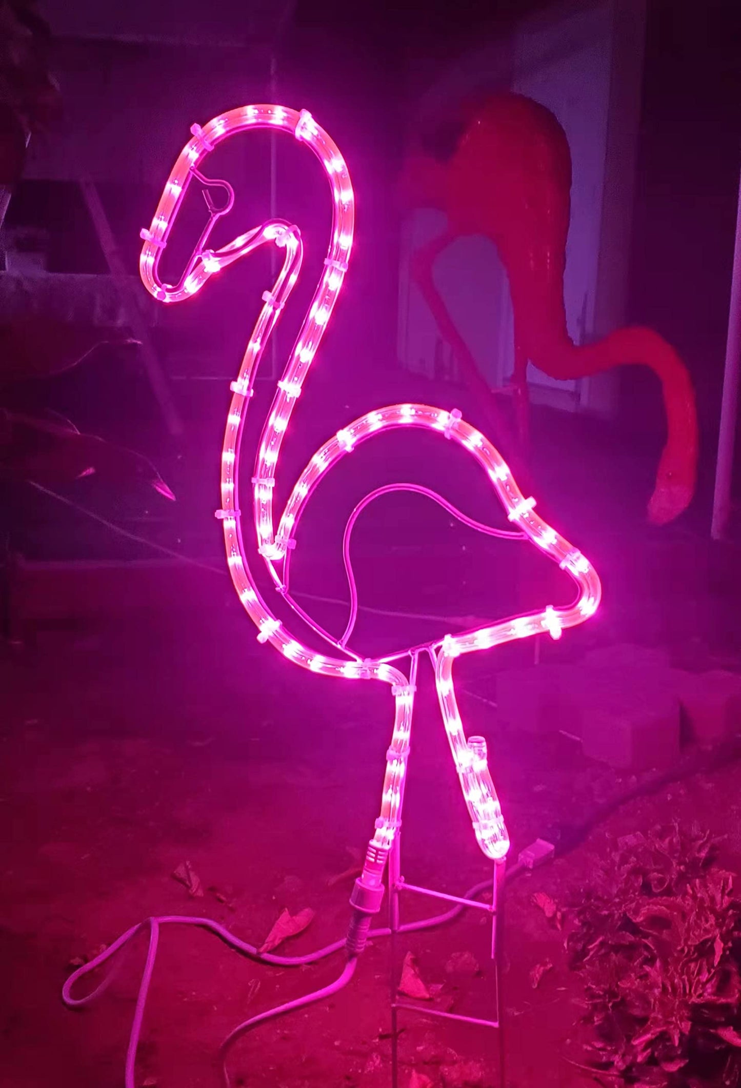 EEZ RV Products Tropical Lighted Pink Flamingo Rope Light Outdoor Yard Art Decoration, 24" (1 Each)